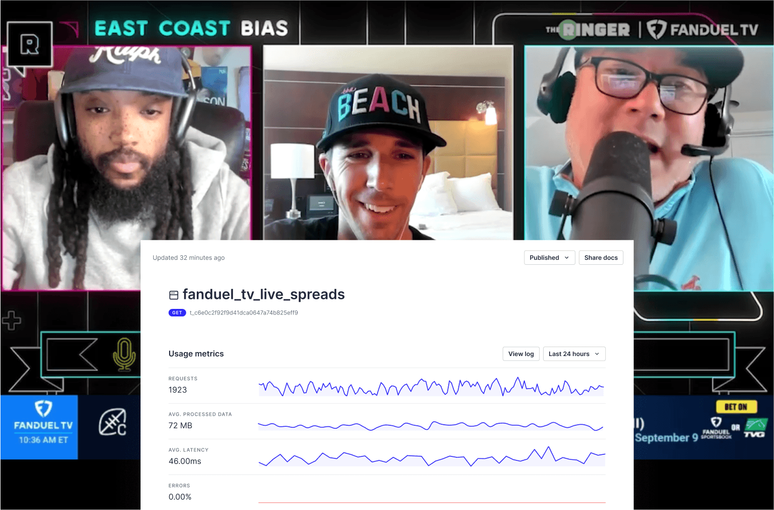 FanDuel TV real-time stats