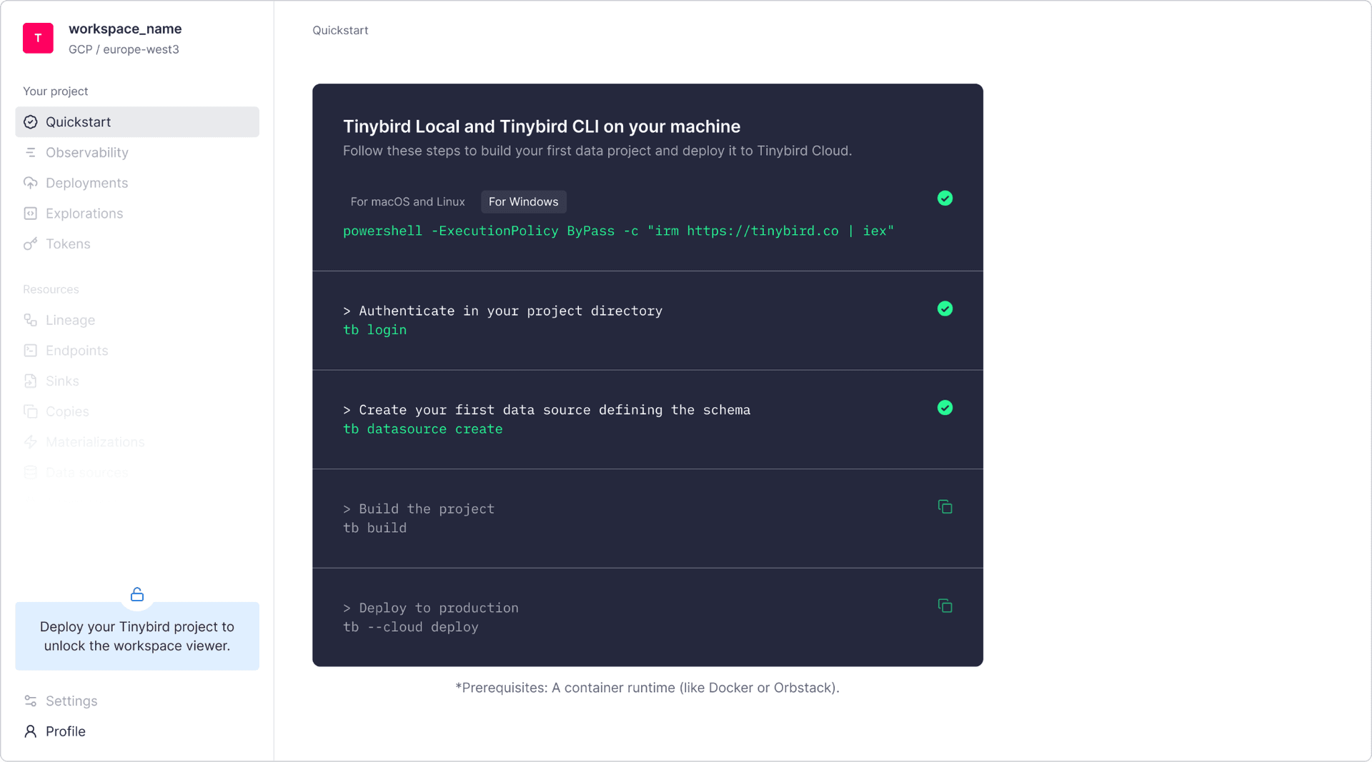 Quickstart with Windows PowerShell