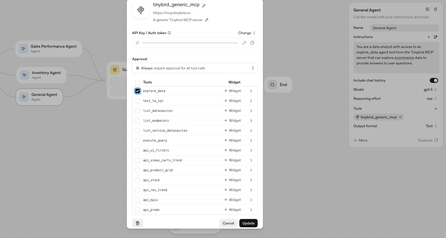 Generic agent configuration in OpenAI Agent Builder