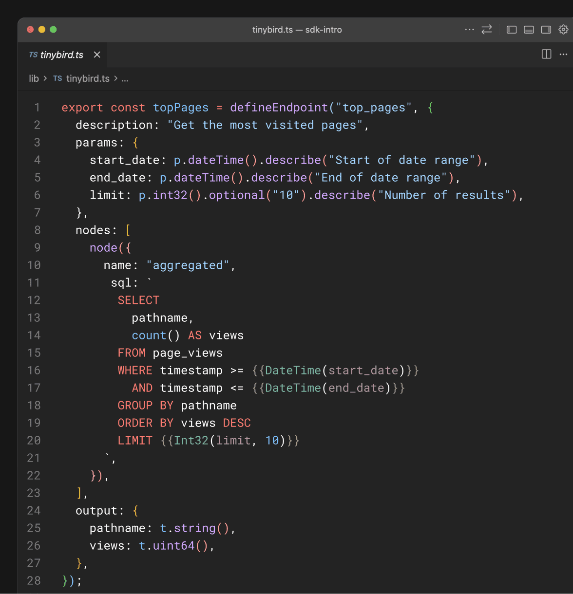 SQL syntax highlighting inside TypeScript template literals