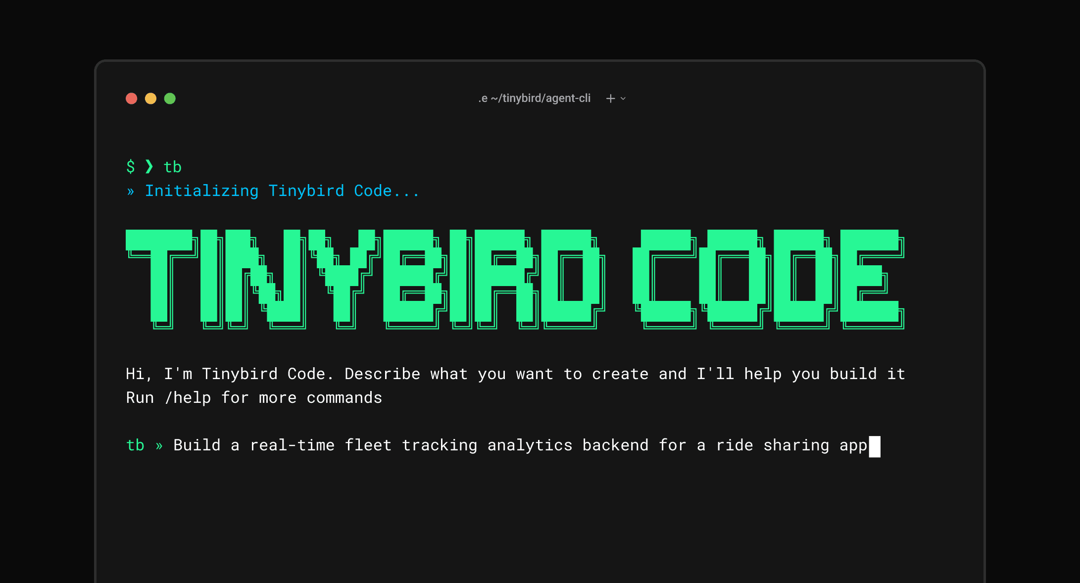 Tinybird Code demo in CLI